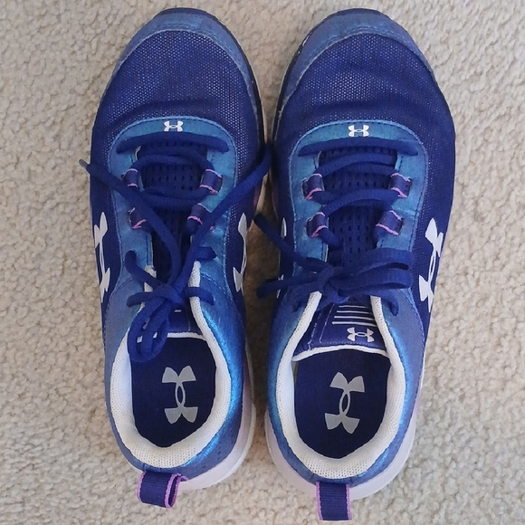 Girls Under Armour Purple and Blue Sneakers - Picture 7 of 9